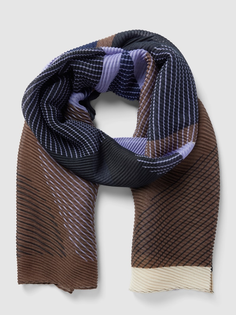 Schal mit Allover-Muster Modell 'Adoli' in marineblau