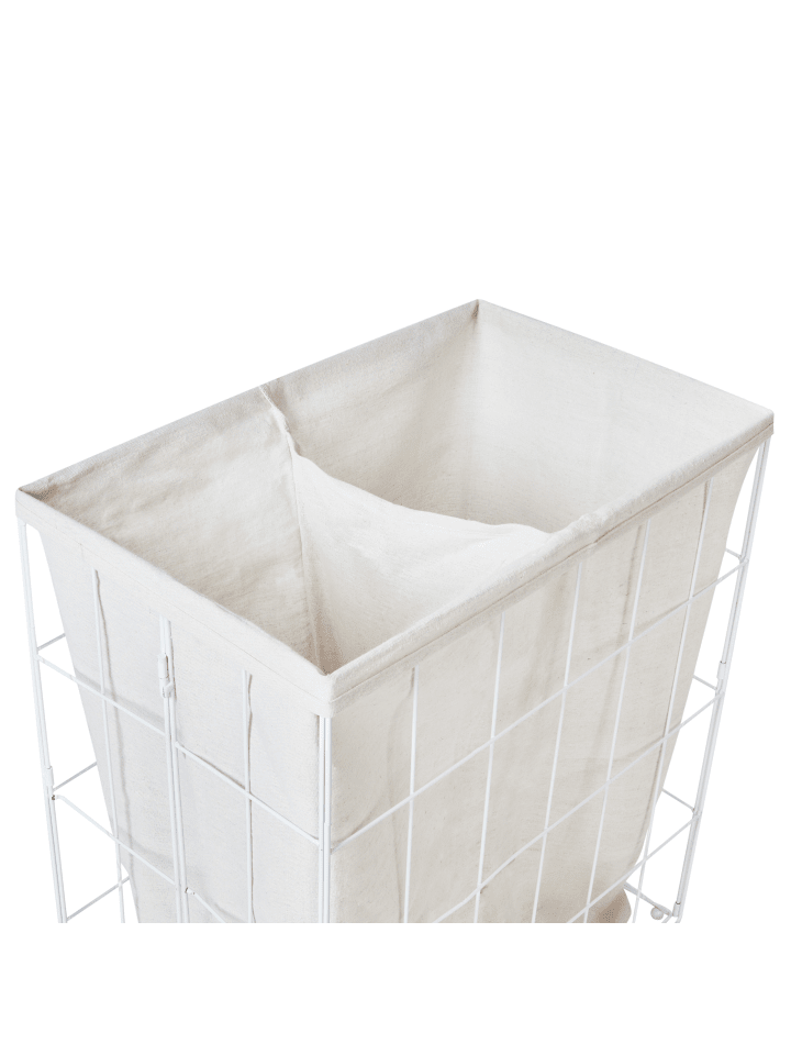 Beliani Wäschekörbe MIRISSA in Weiß/Heller Holzfarbton - (W) 60 x (H) 52 x (L) 32 cm günstig kaufen onesize