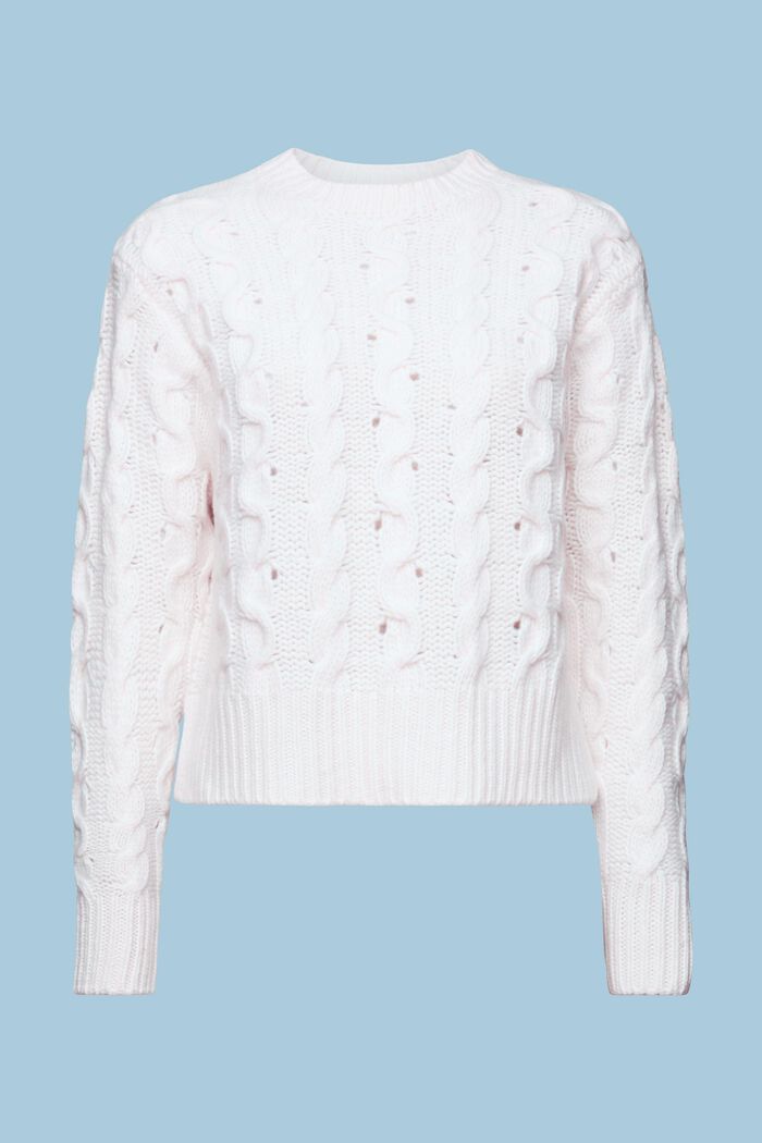 Zopfstrickpullover, Wolle-Kaschmir-Mix