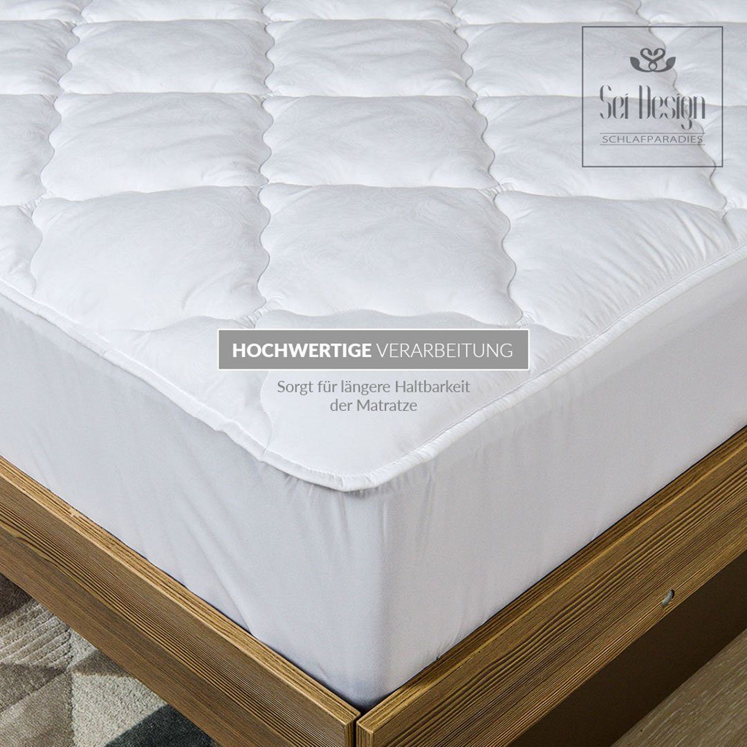 Matratzenschoner Topper wie Spannbettlaken gesteppt SEI Design, gesteppter Topper
