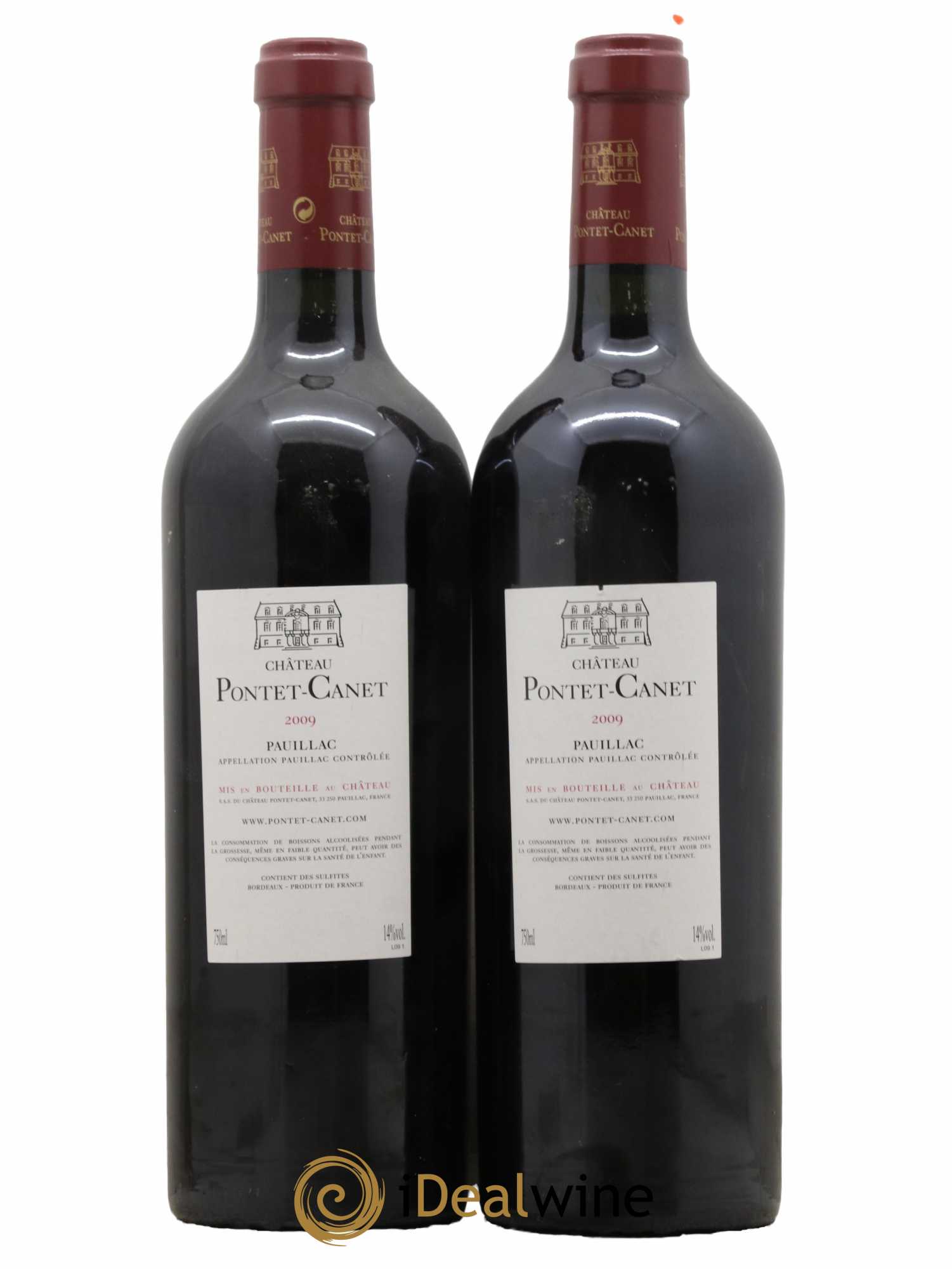 Château Pontet Canet 5ème Grand Cru Classé  2009 - Lot de 2 Bouteilles