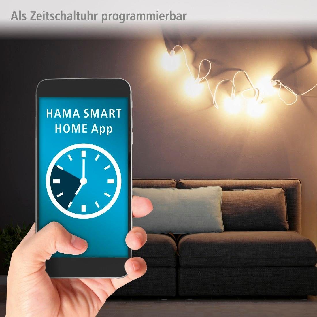 Hama WLAN-Steckdose WLAN Mini Steckdose ohne Hub 3680W, weiß, max. 3680 W, für App-und Sprachsteuerung