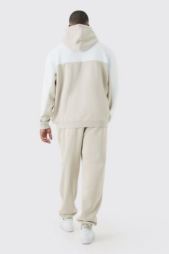 Plus Colorblock Man Roman Trainingsanzug mit Kapuze