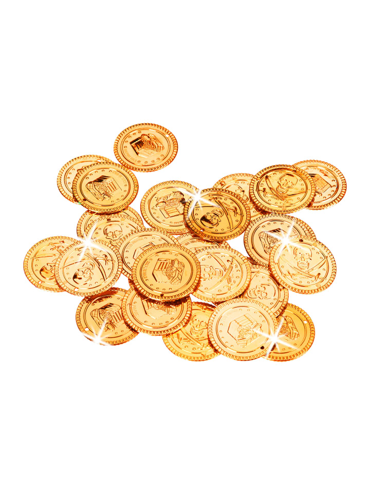 relaxdays 288x Goldtaler Piraten in Gold günstig kaufen onesize