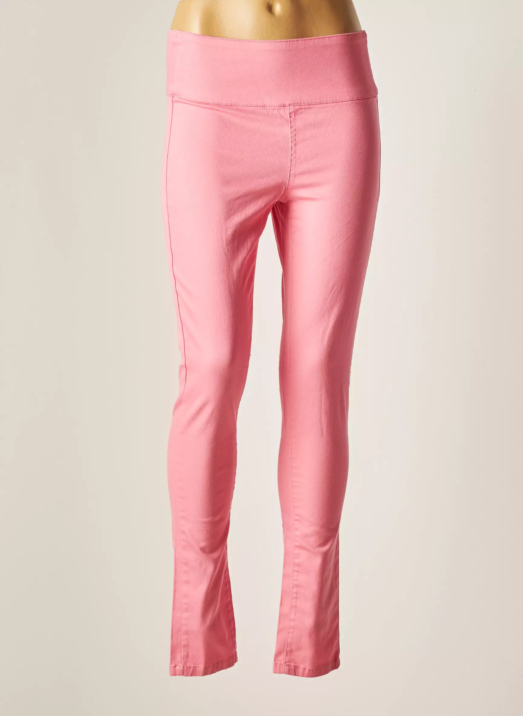 Pieces Pantalons Slim Femme couleur rose