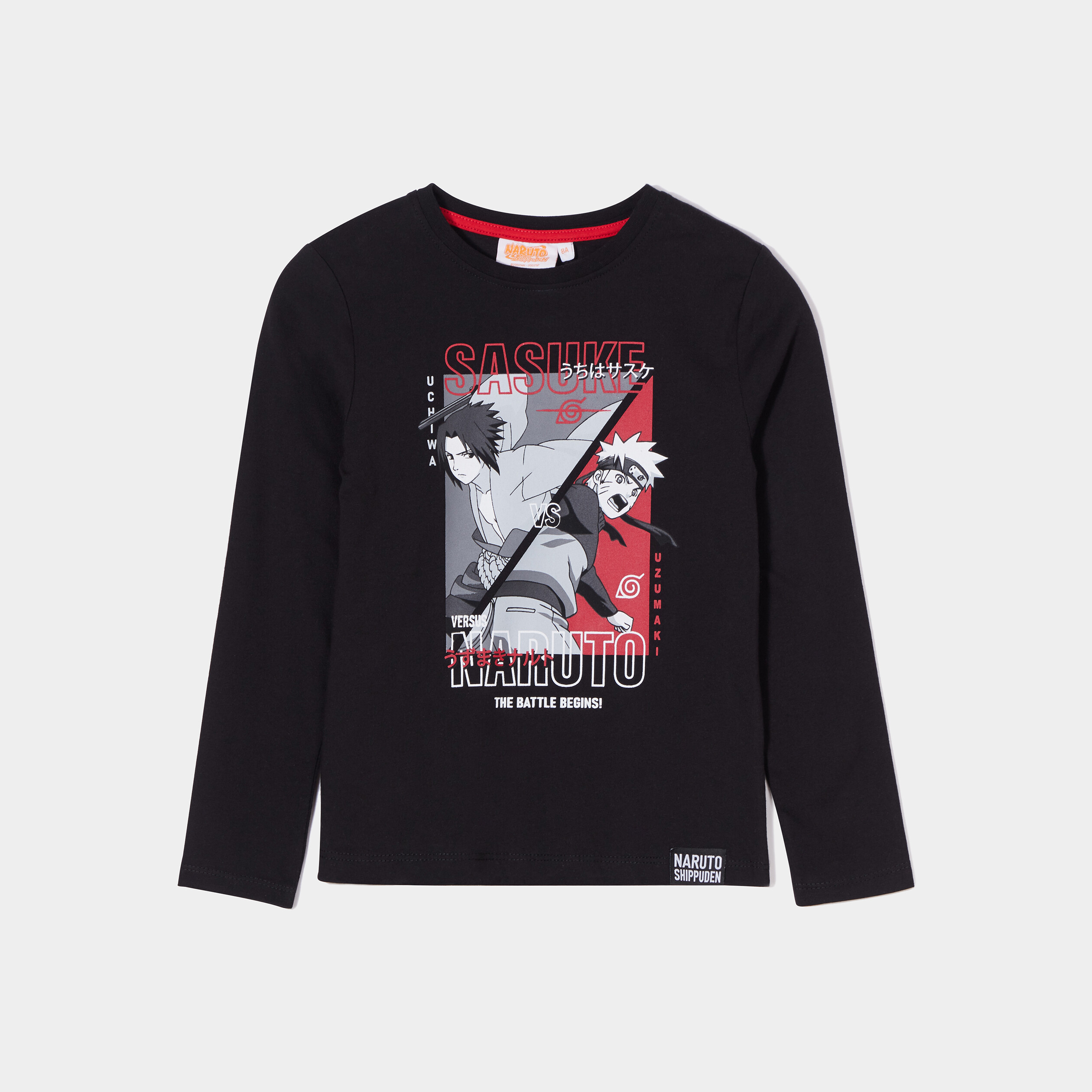T-shirt manches longues Naruto Sasuke noir garçon | La Halle