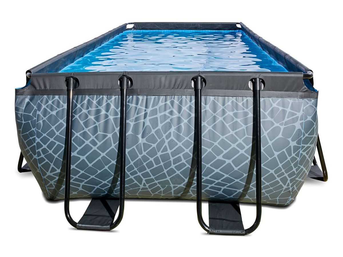 EXIT Stone 400 x 200 x 122 Pool mit Sandfilterpumpe & Stufen