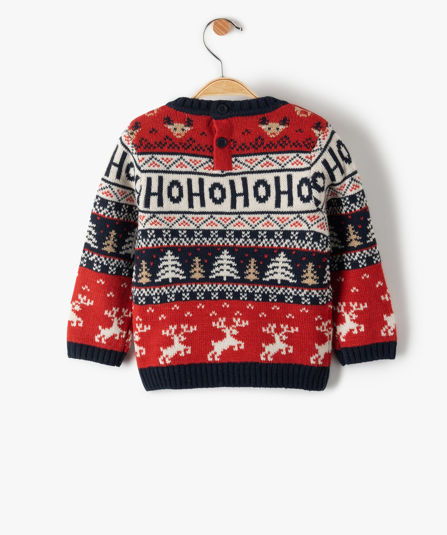 Pull de Nol bébé Garçon en jacquard multicolore rouge | GEMO
