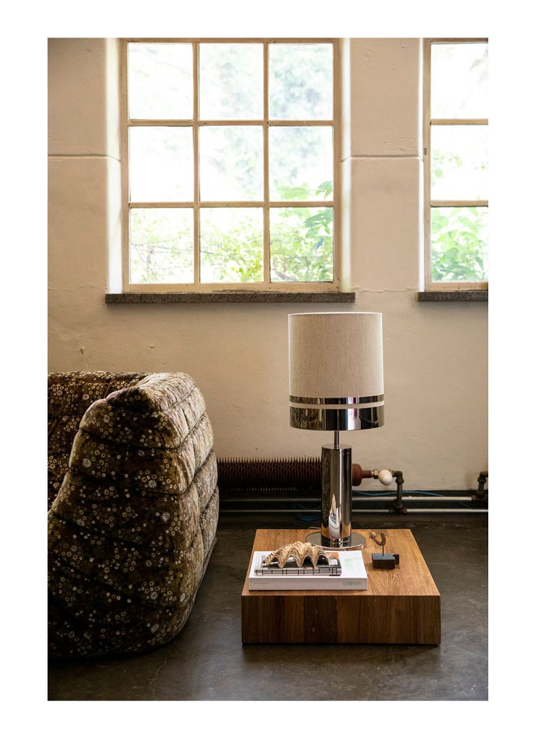 Lampă de masă HKliving Space cromată, 72 cm