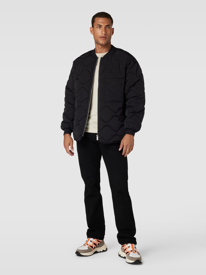 Bomberjacke mit Eingrifftaschen in schwarz