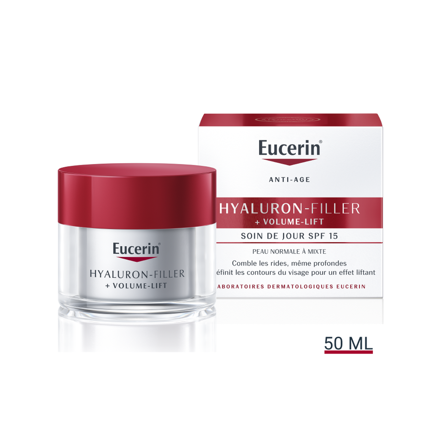 Eucerin Hyaluron-Filler Volume-Lift SPF15 Soin de Jour Volumisateur - Peaux Normales à Mixtes