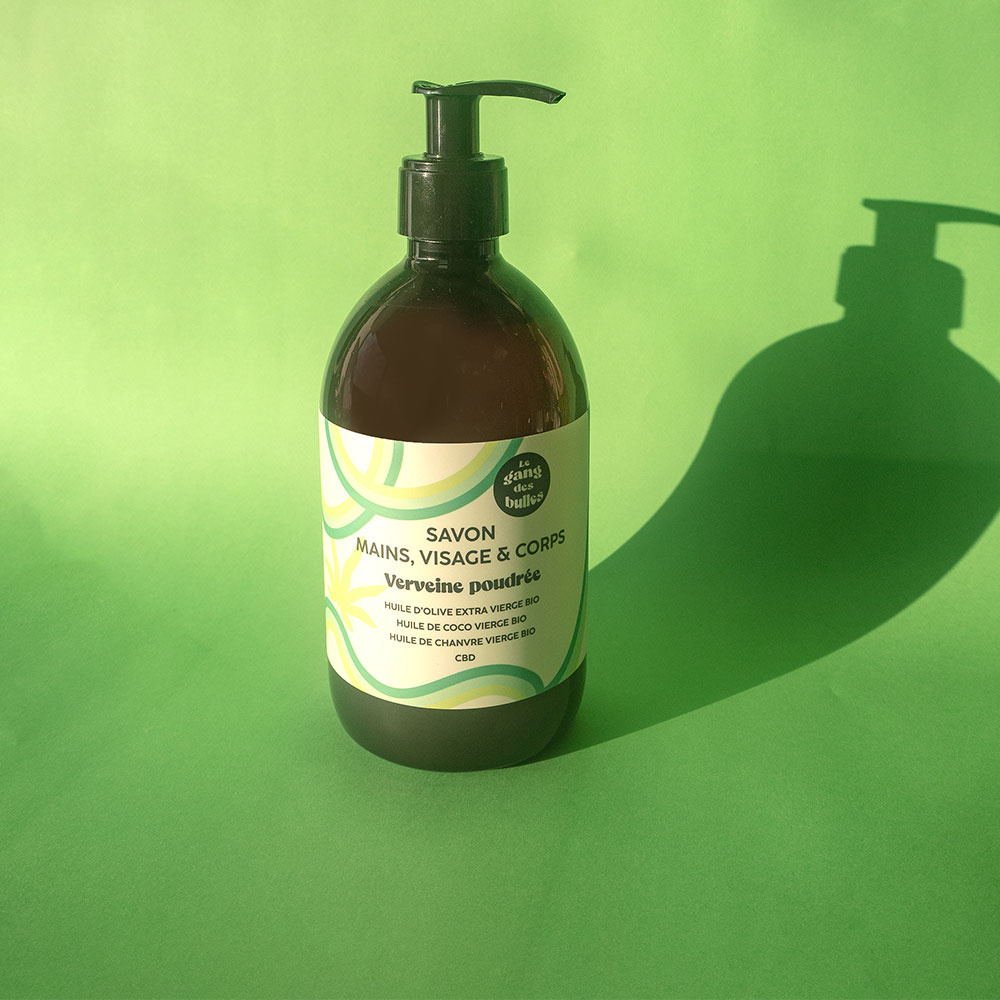 le gang des bulles Savon mains, visage  et  corps - verveine poudrée - 500 ml Savon