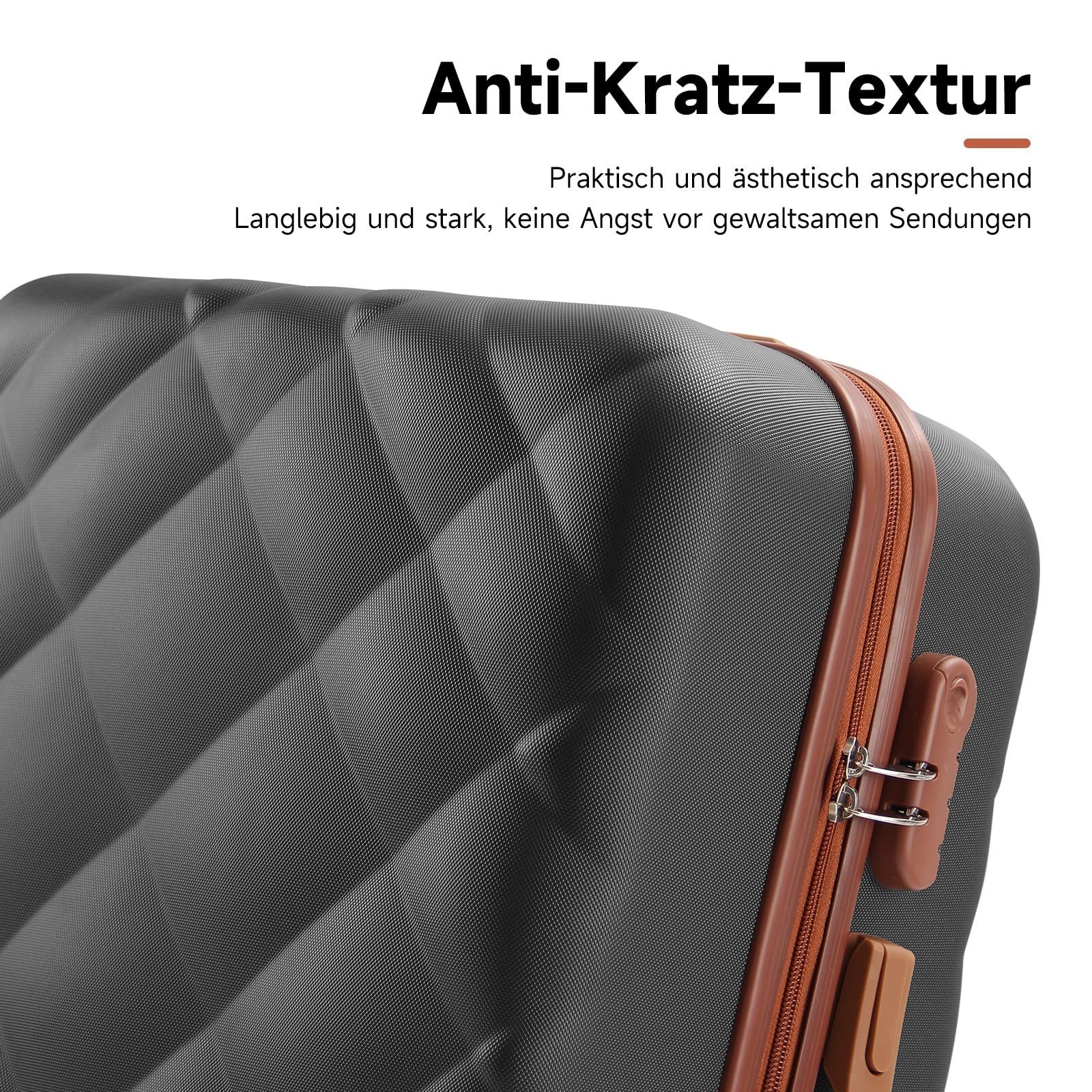 HOMELUX Trolleyset Kofferset 3 Teilig Hartschale Reisekoffer ABS, 4 Rollen, (set, 3 tlg., 3), Trolley Rollkoffer Hartschalenkoffer Set - M-L-XL