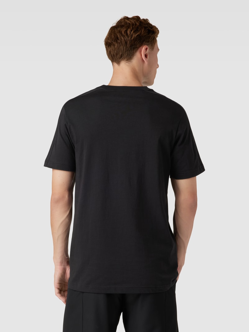 T-Shirt mit Label-Stitching in schwarz