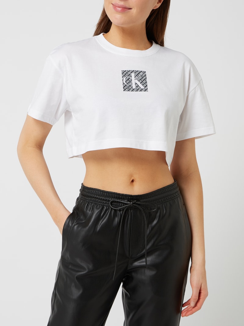Cropped T-Shirt aus Bio-Baumwolle in weiß