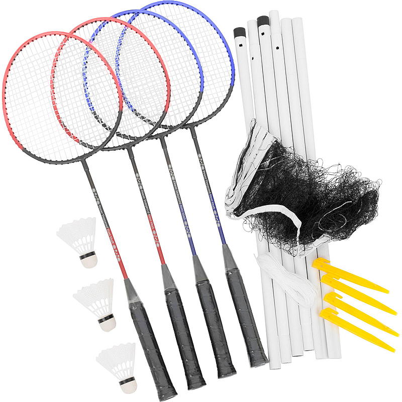 Badmintonsett m/nett, 4 personer
