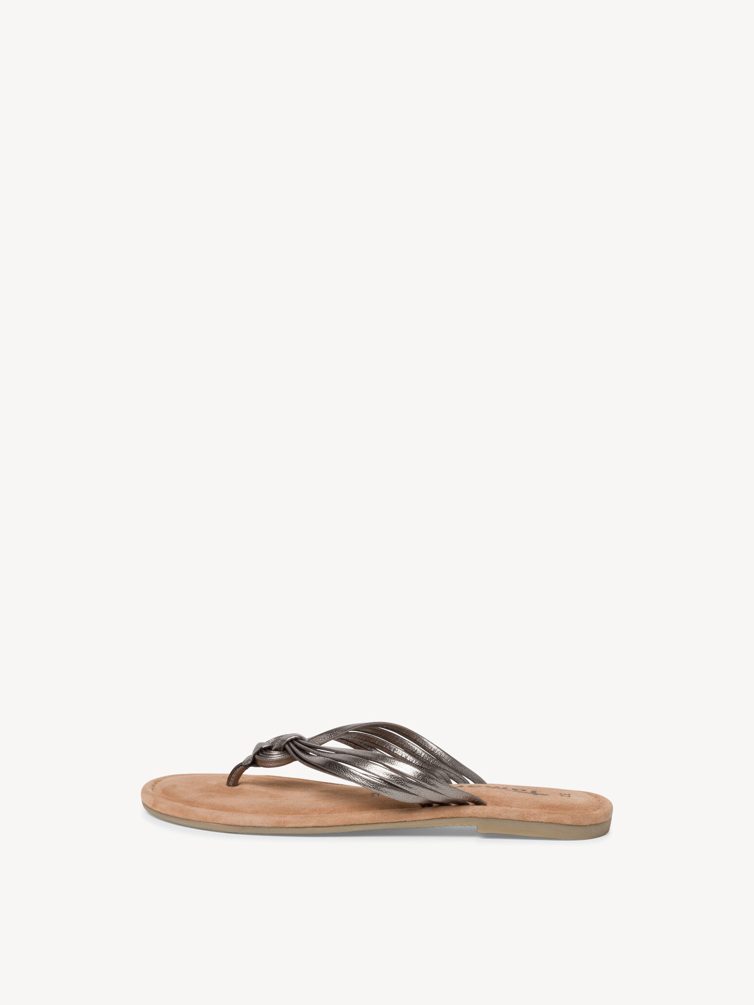 Mule en cuir - métallique