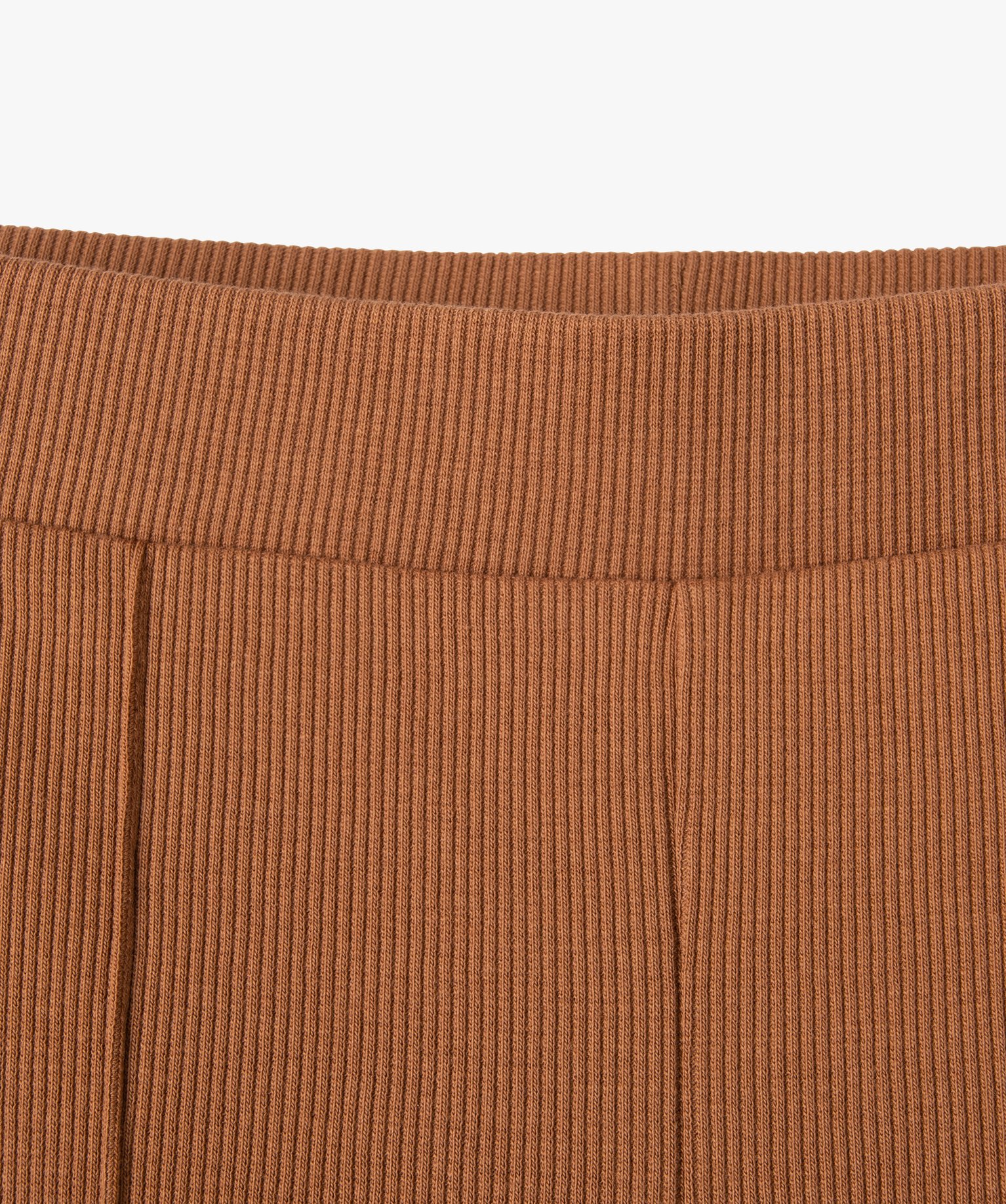 Short fille en maille ctelée avec surpiqres marron | GEMO