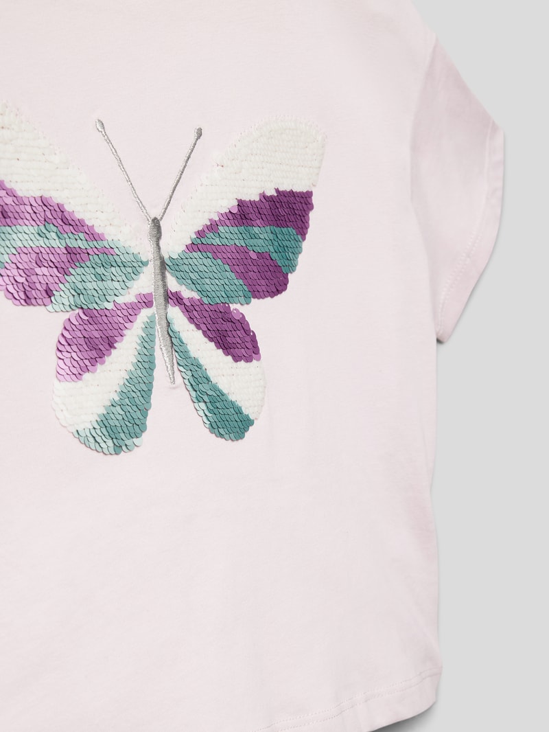 T-Shirt mit Motiv-Print Modell 'magic' in hellrosa