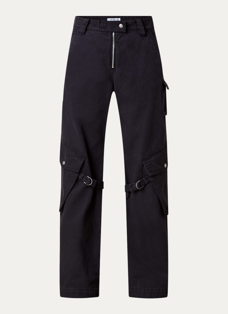 Pantaloni cargo cu talie joasă și croială largă, cu buzunare laterale, de la Acne Studios