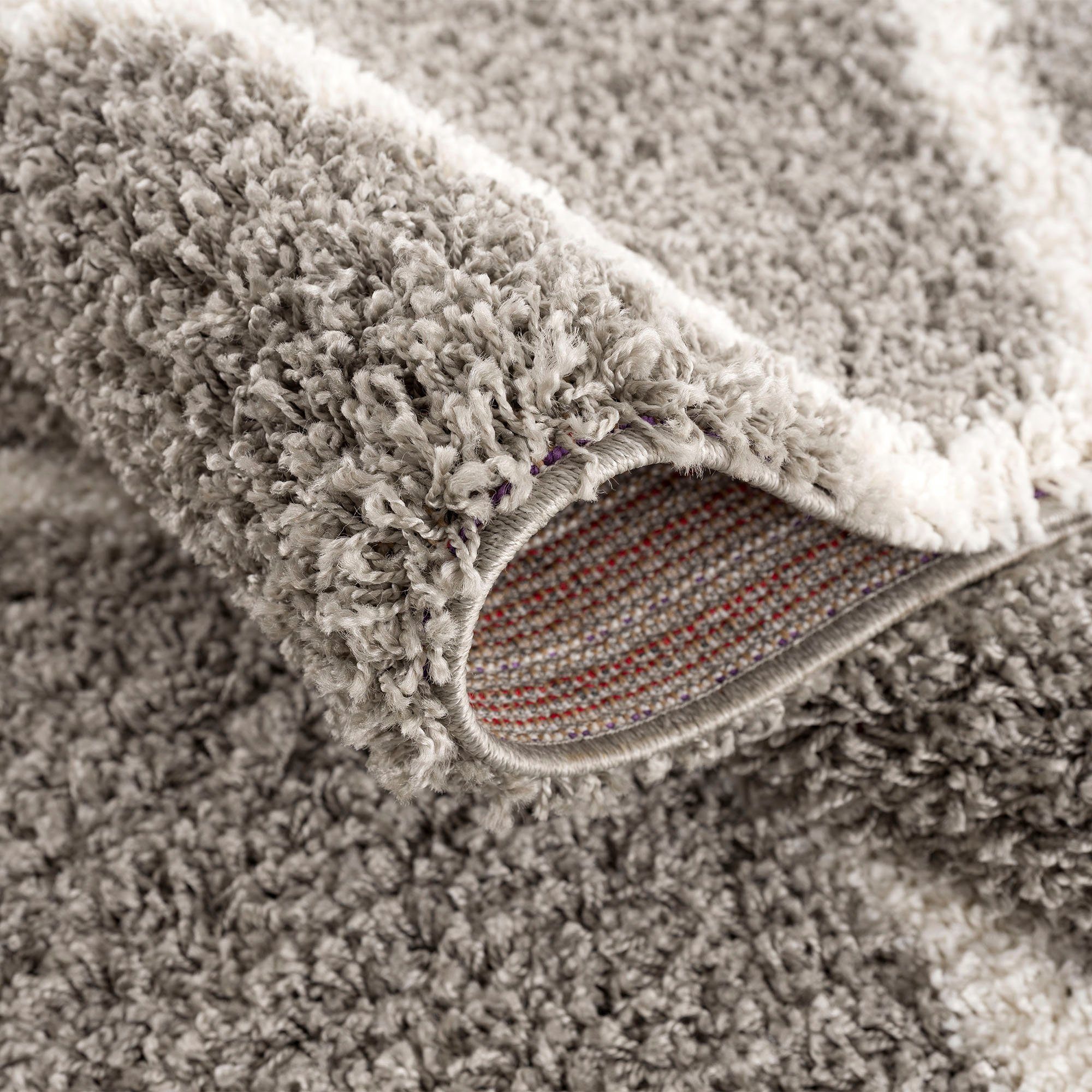 Hochflor-Teppich Madrid, Sanat, rund, Höhe: 30 mm, Wohnzimmer, Langflor, Shaggy Teppich