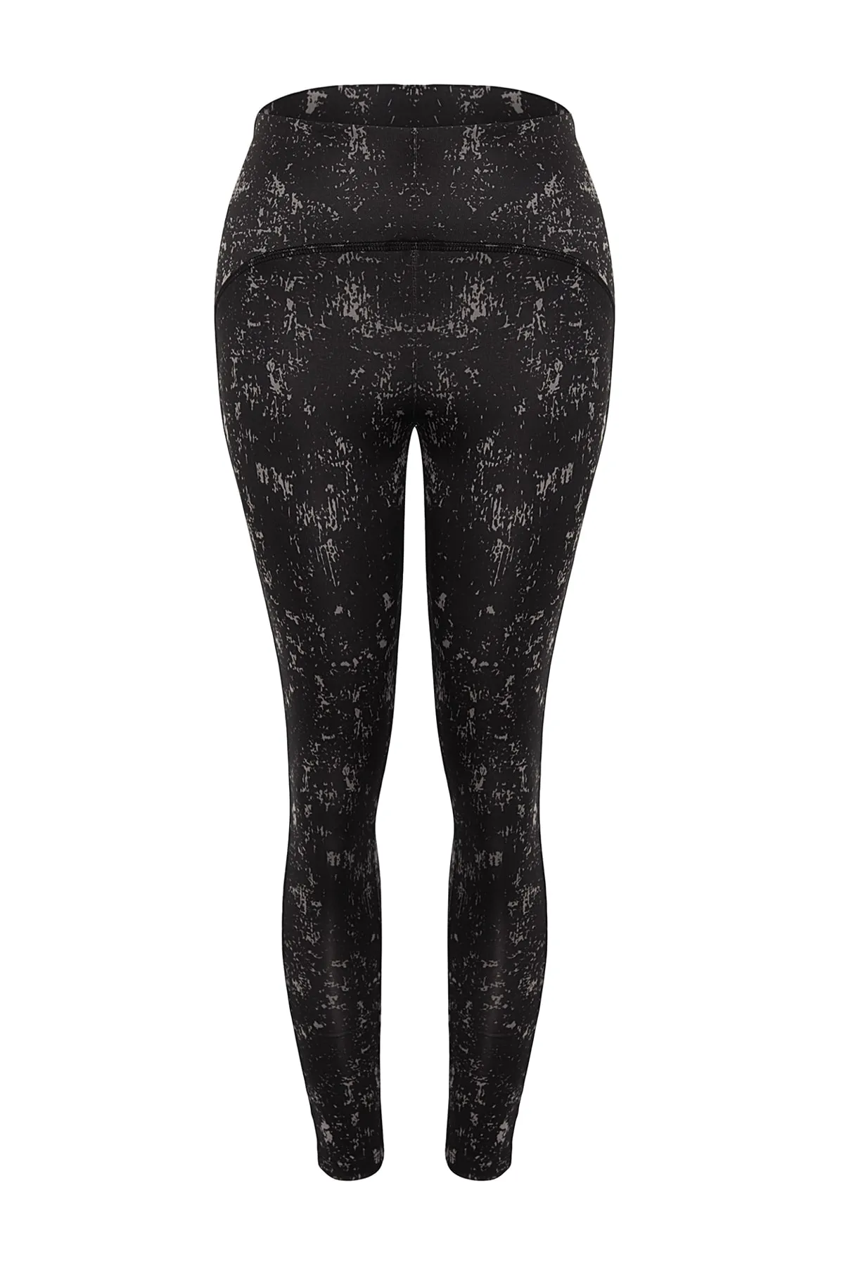 Trendyol Collection  Anthrazit gemusterte Recovery-Sportleggings in voller Länge aus Strick THMAW24TY00005