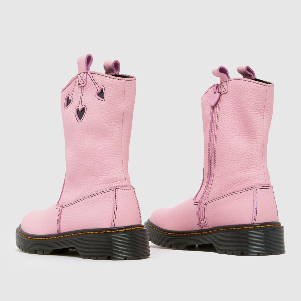 Dívčí dětské boty Dr. Martens světle růžové s motivem srdce Bex