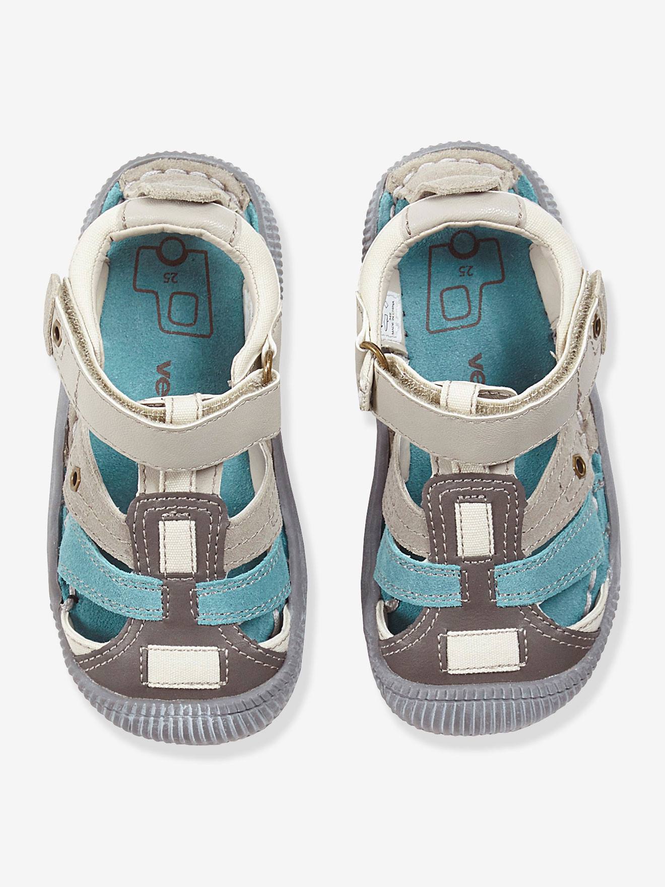 Vertbaudet Jungen Sandalen mit Anziehtrick - grau
