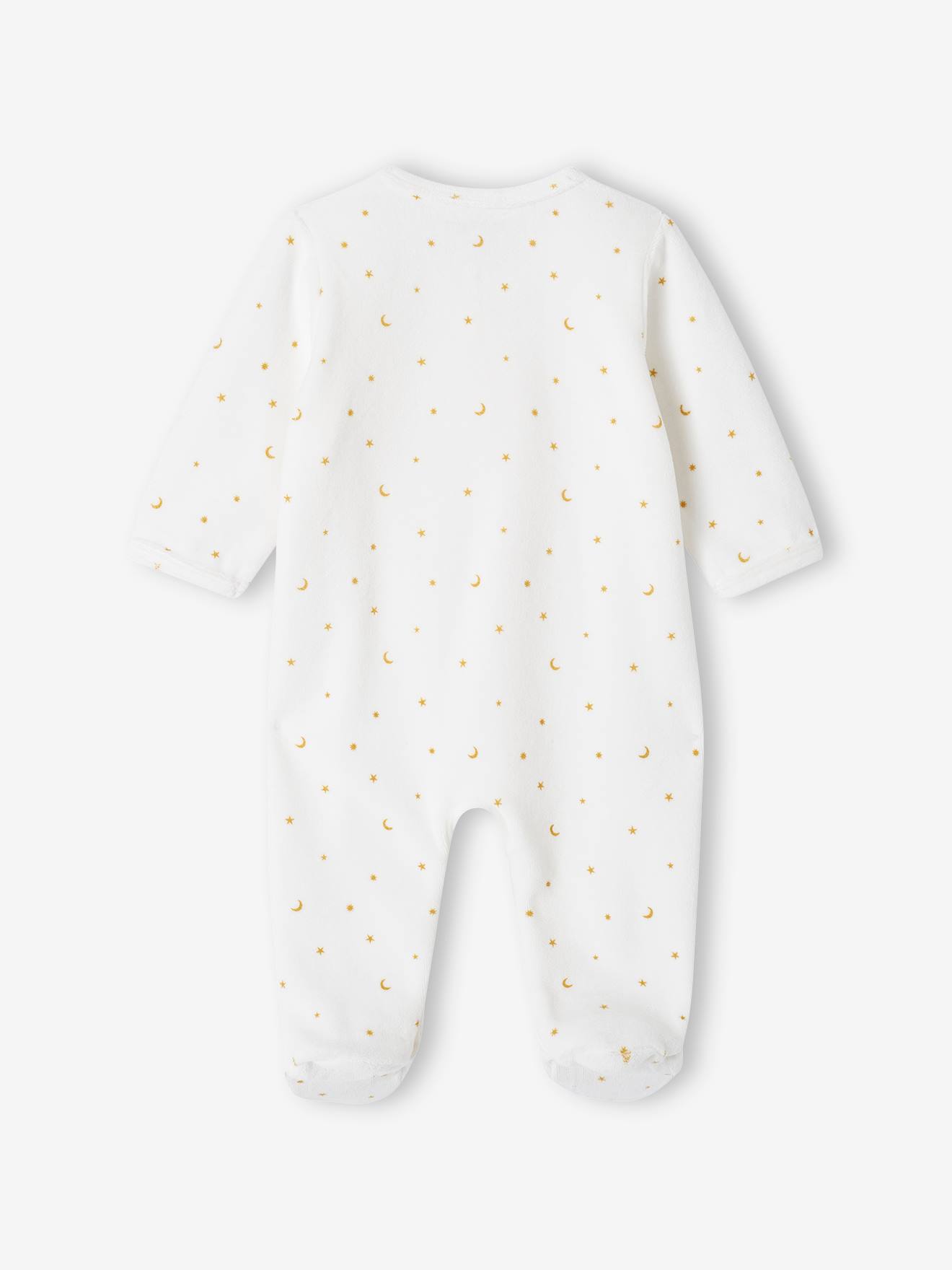 Dors-bien mouton en velours bébé ouverture naissance écru
