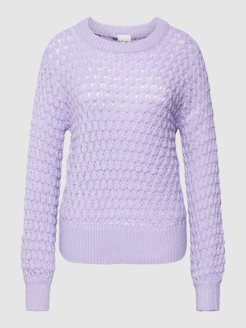 Strickpullover mit Grobstrick Modell 'Betias' in flieder meliert