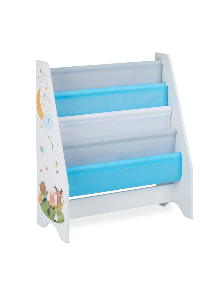 relaxdays Kinder Bücherregal Lagerfeuer in Bunt - (B)62 x (H)71 x (T)29 cm günstig kaufen onesize