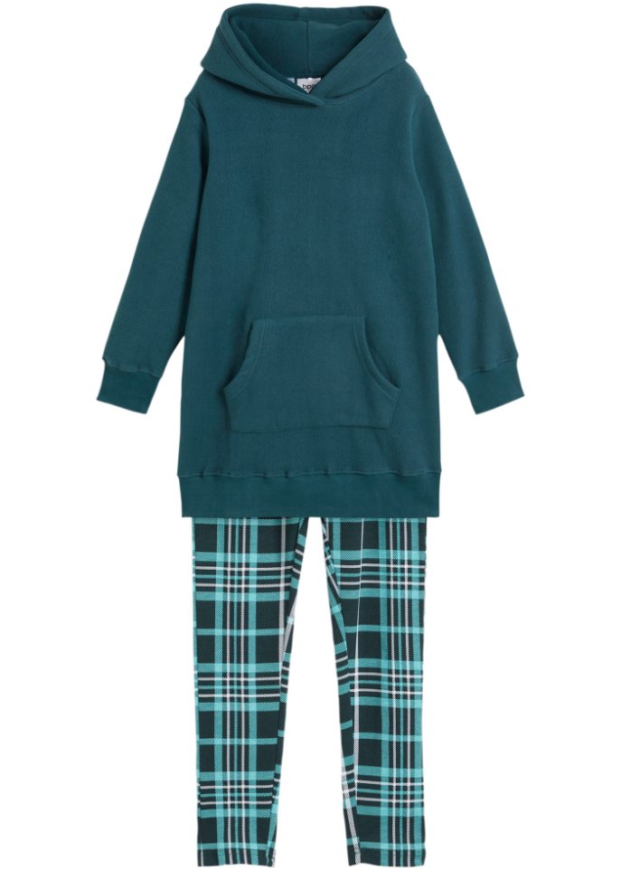 Mädchen Fleecekleid + Leggings (2-tlg.Set)