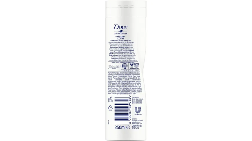 Dove body love limited Edition summer care 3in1 Body Lotion 250 ml