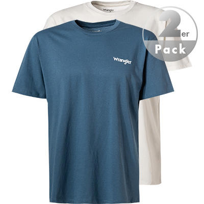Wrangler, T-Shirts, Baumwolle, weiß-blau