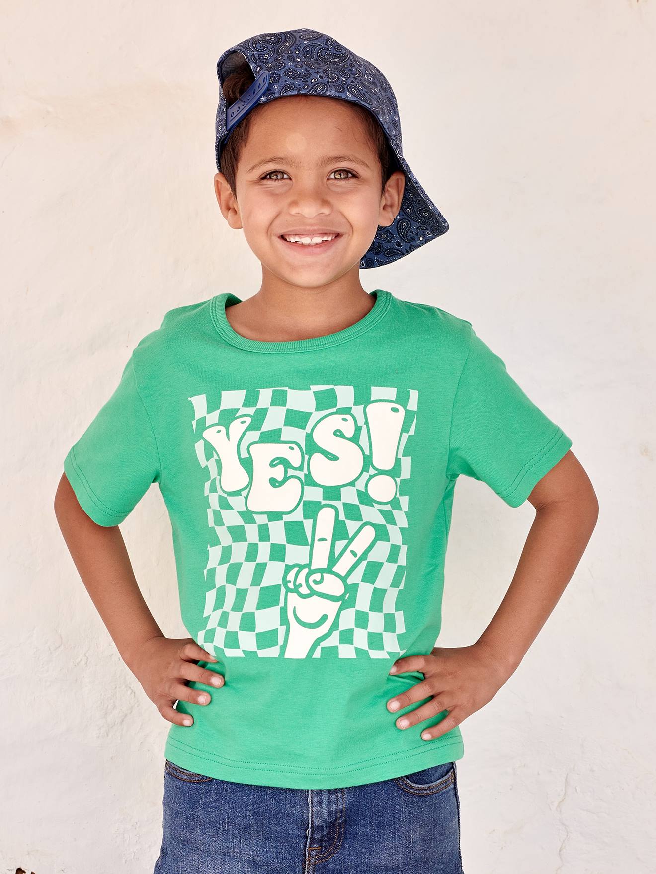 T-shirt maxi motif détails encre gonflante garçon bleu azur
