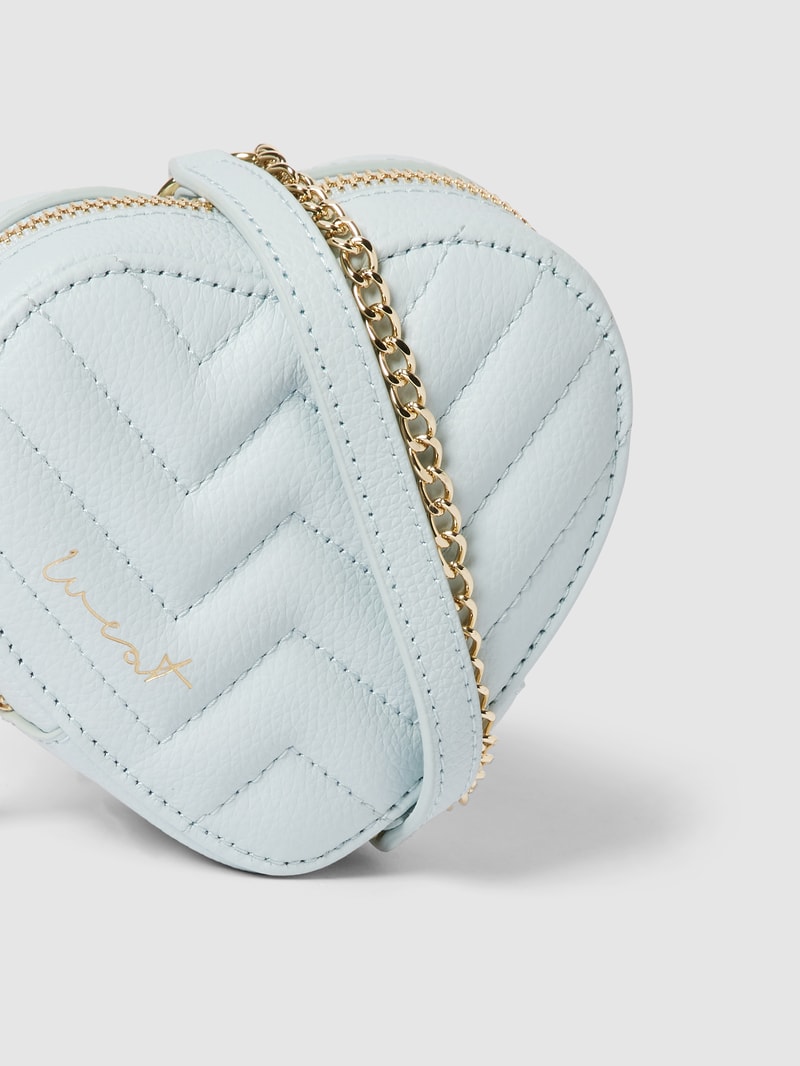 Umhängetasche aus Leder Modell 'Mini Heart Bag Ice' in hellblau