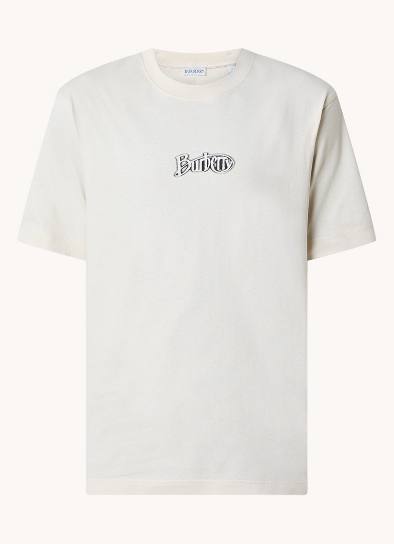 Burberry T-krekls ar pūkaina logotipa apdruku