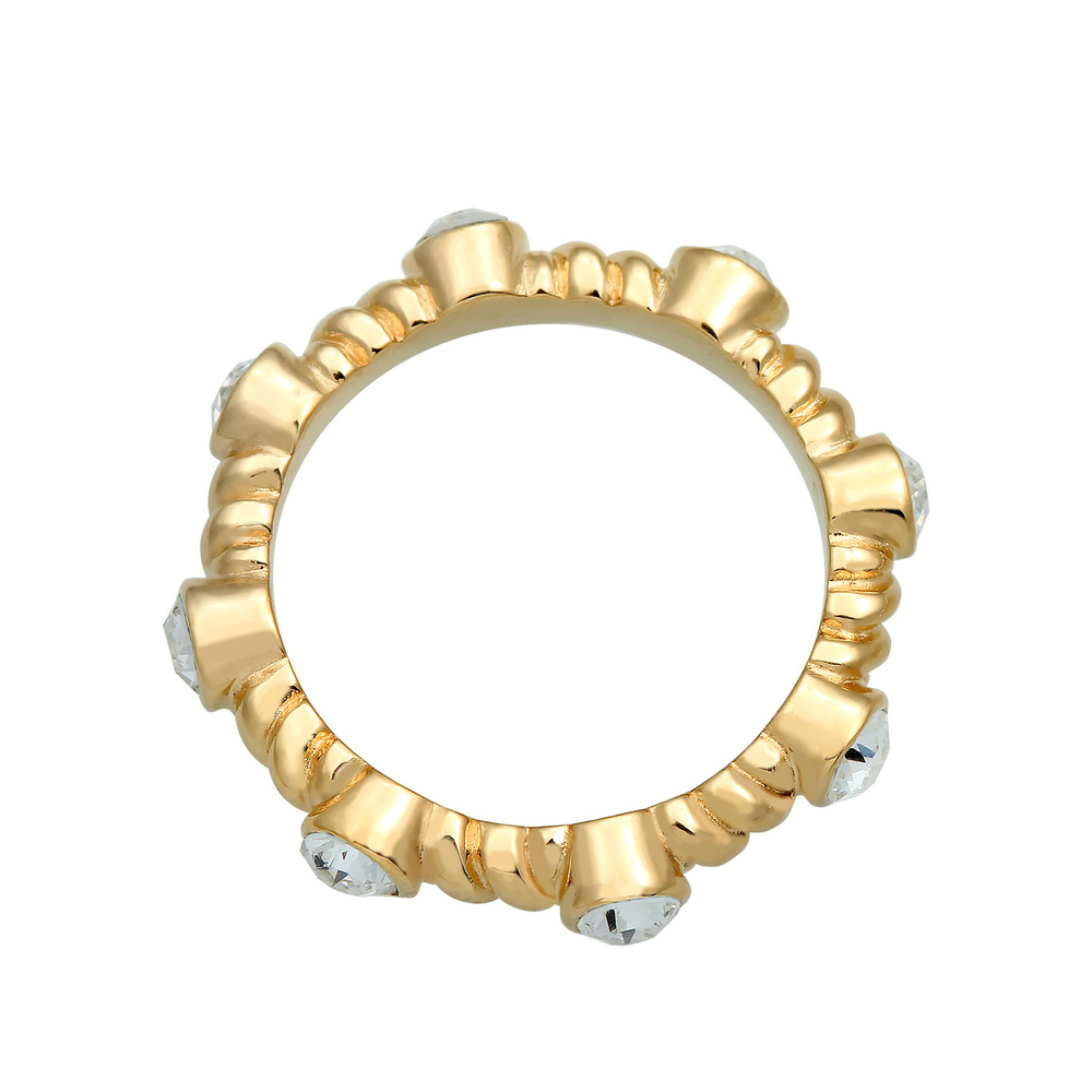 Elli PREMIUM Elli PREMIUM Bague Femmes Bande Torsadé Étincelant avec Cristaux en Argent Sterli Bague