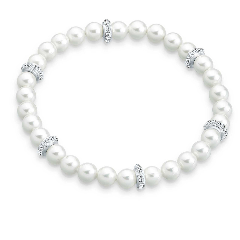 Elli Elli Bracelet Muschelkernperlen Kristalle 925 Silber Bracelet