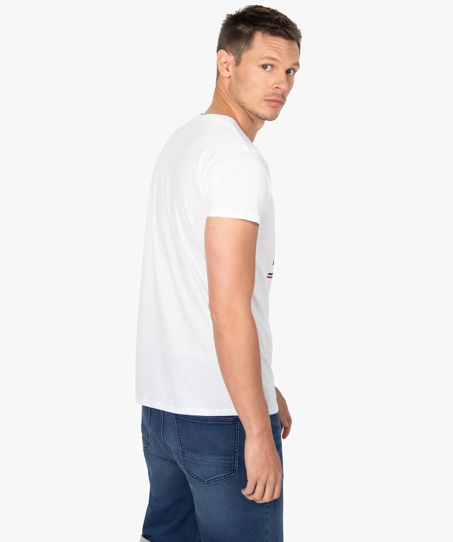 Tee-shirt homme à manches courtes message humour football blanc | GEMO