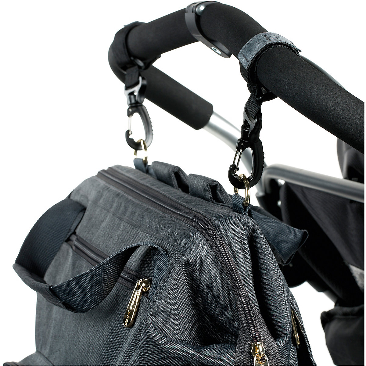 Wickelrucksack Goldie Glam anthracite, inkl. Zubehör & Wickelunterlage