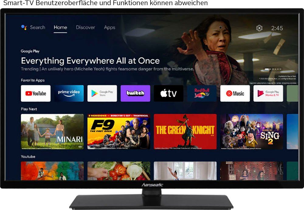 Hanseatic 32H800HDS LED-Fernseher (80 cm/32 Zoll, HD ready, Android TV, Smart-TV)