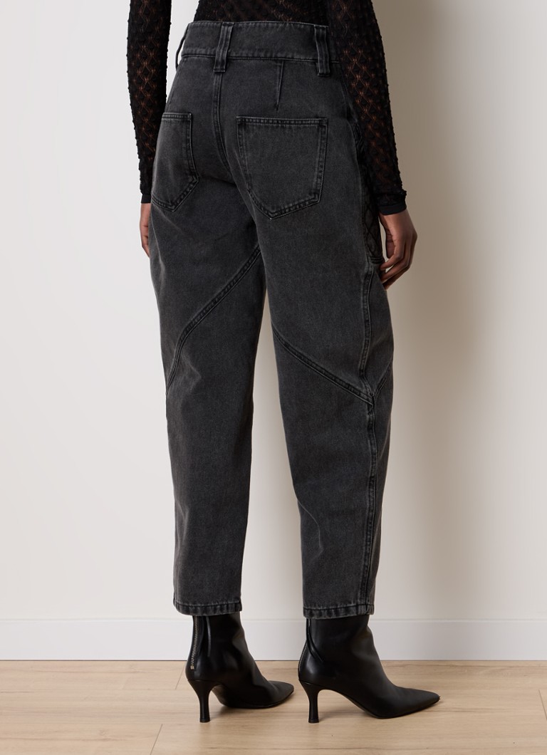 Jean matelassé taille haute coupe fuselée Isabel Marant Catarina avec poches zippées