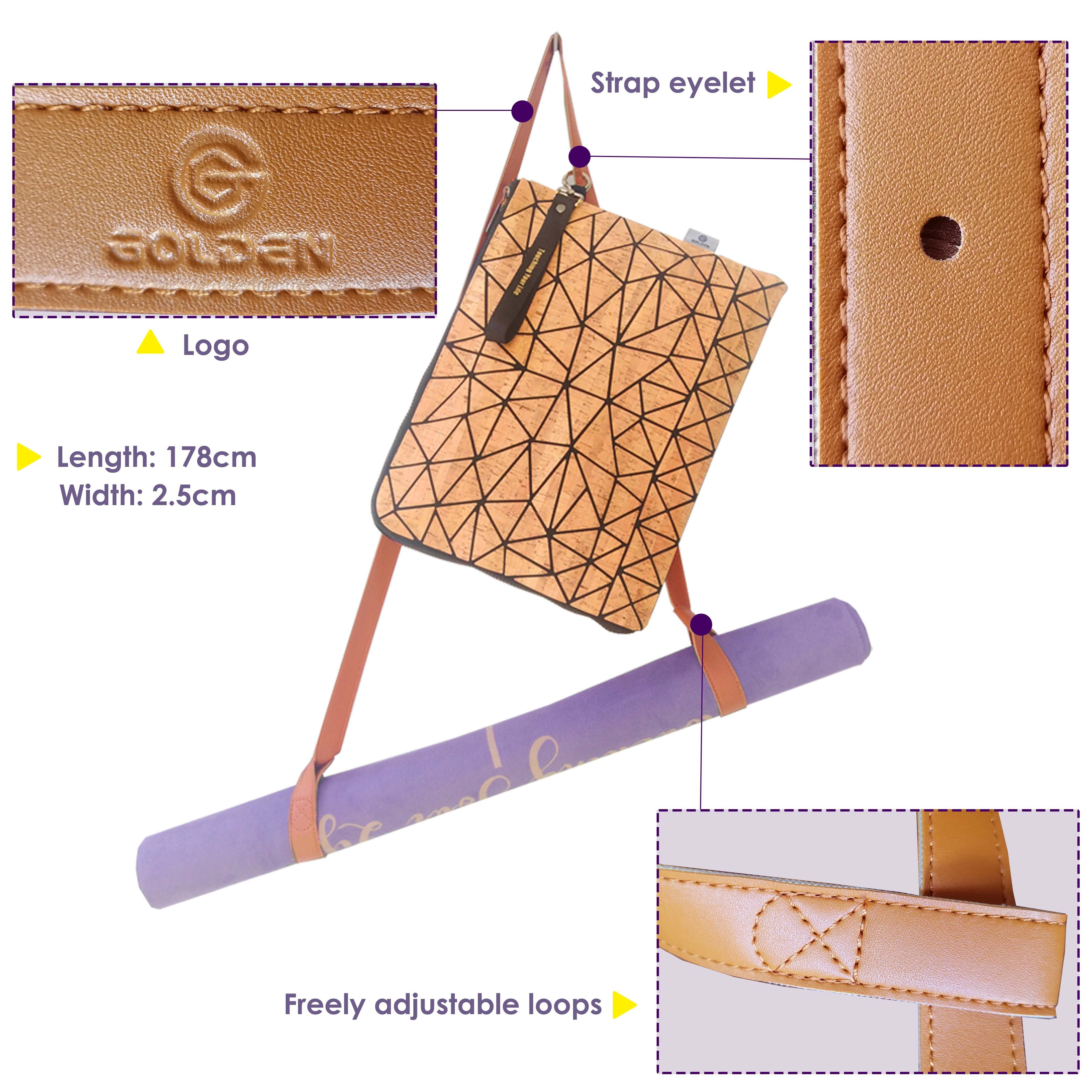 GOLDEN Yogamatte GOLDEN Yogamatte Faltbar rutschfest 1,5mm Dünne Leicht Reise Matte/Handtuch aus Naturkautschuk, Waschbar mit Tasche Tragegurt aus Kork Order PU, Hot Yoga Bikram Pilates, sehr leicht, viel Griffe, Gummi
