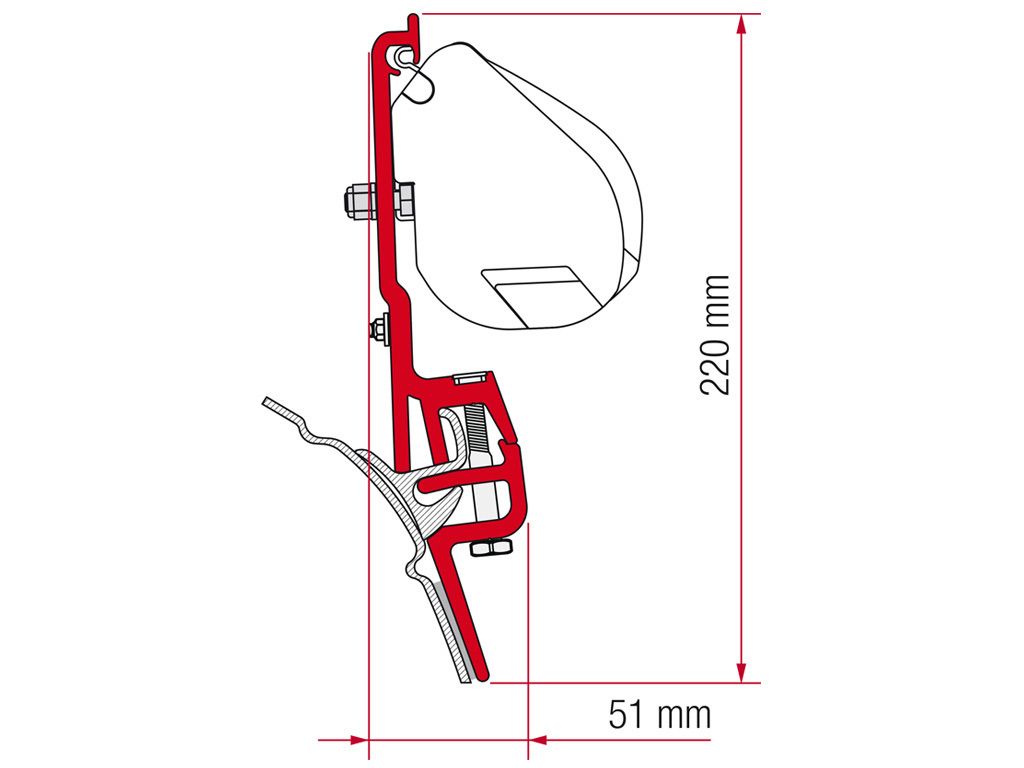 Fiamma F45/F35 Adapter VW T4 Brandrup