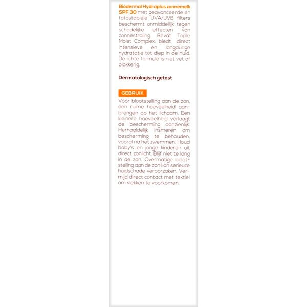 Biodermal Hydraplus SPF30 Sun Milk 200ml