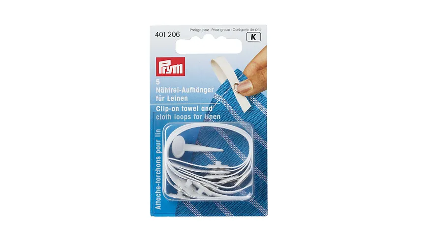 Prym Nähfrei-Aufhänger Leinen weiß