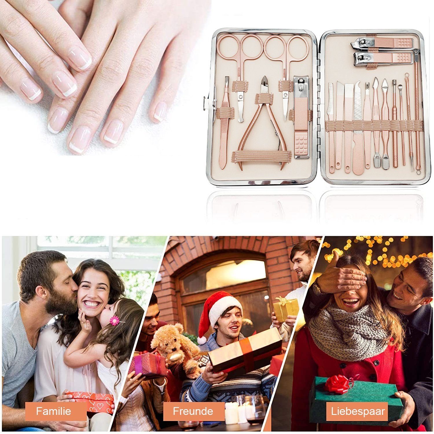 Scheiffy Maniküre-Pediküre-Set Nagelknipser-Sets, Maniküre und Pediküre-Werkzeuge, Nagelsets,18 Stück