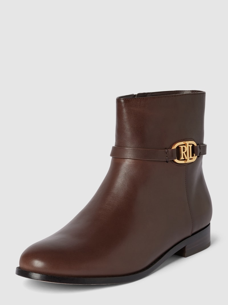 Stiefeletten mit Label-Detail Modell 'BRIELA' in mittelbraun