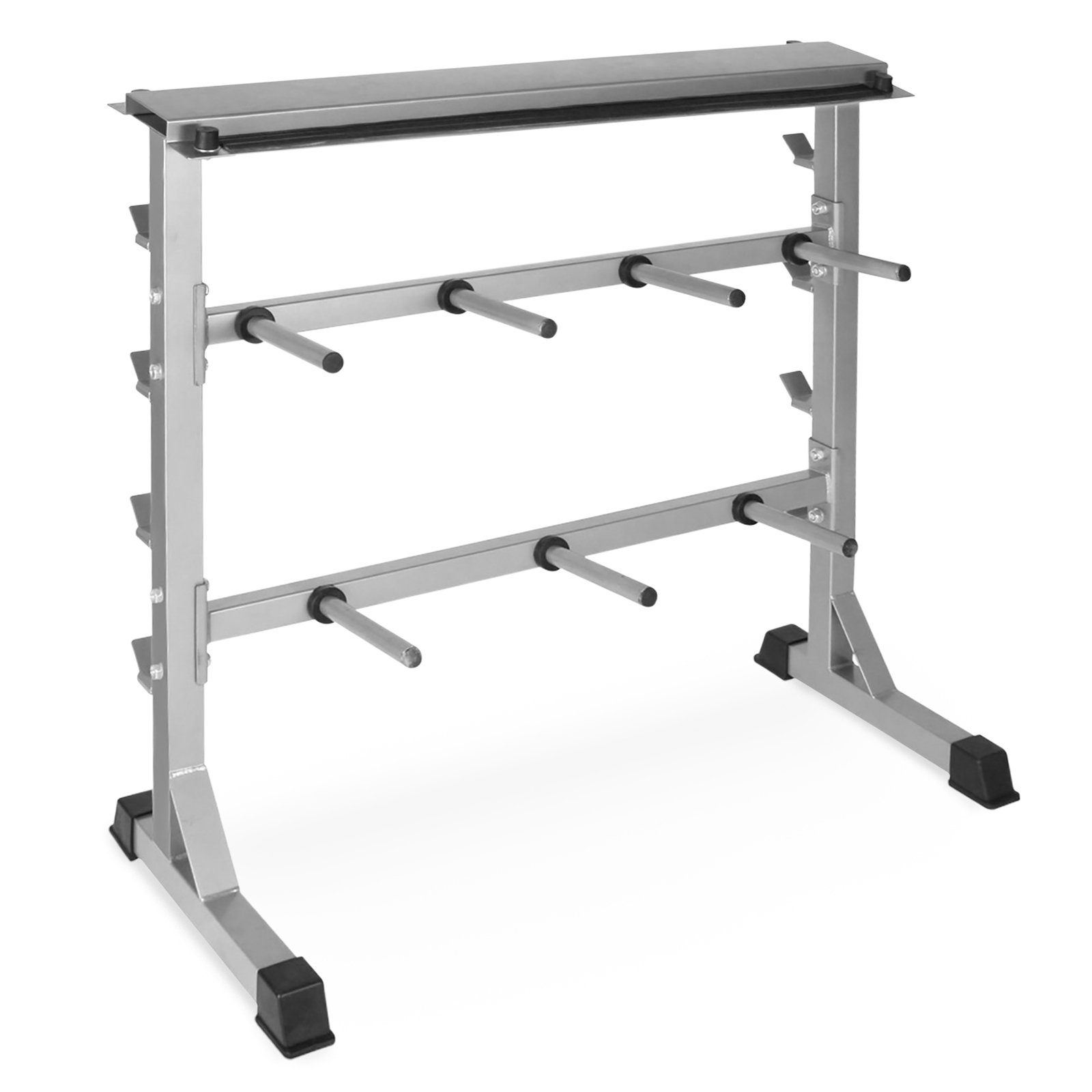 Physionics Langhantelstange Hantelablage - Ø 25mm, max. 300kg, 3 Ebenen, Stahl